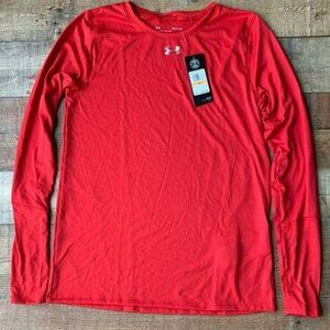Under armour women's size small red long sleeve athletic workout shirt tee NWT's